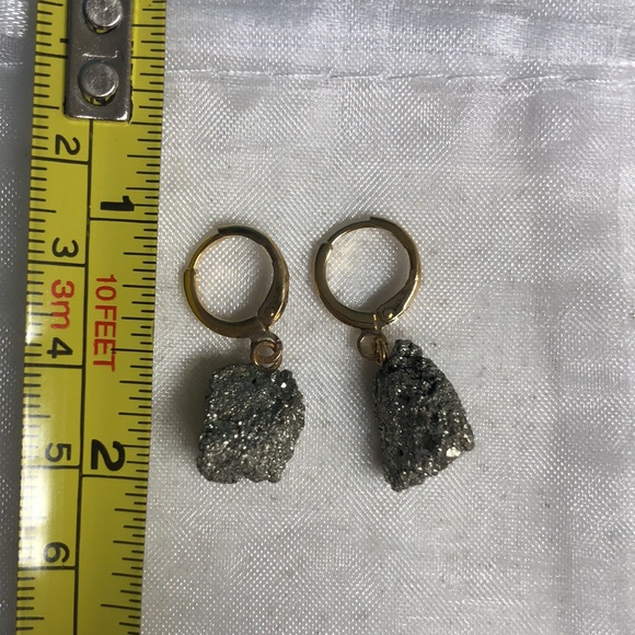 Pyrite Mini Huggie Earrings - Picture 4 of 5